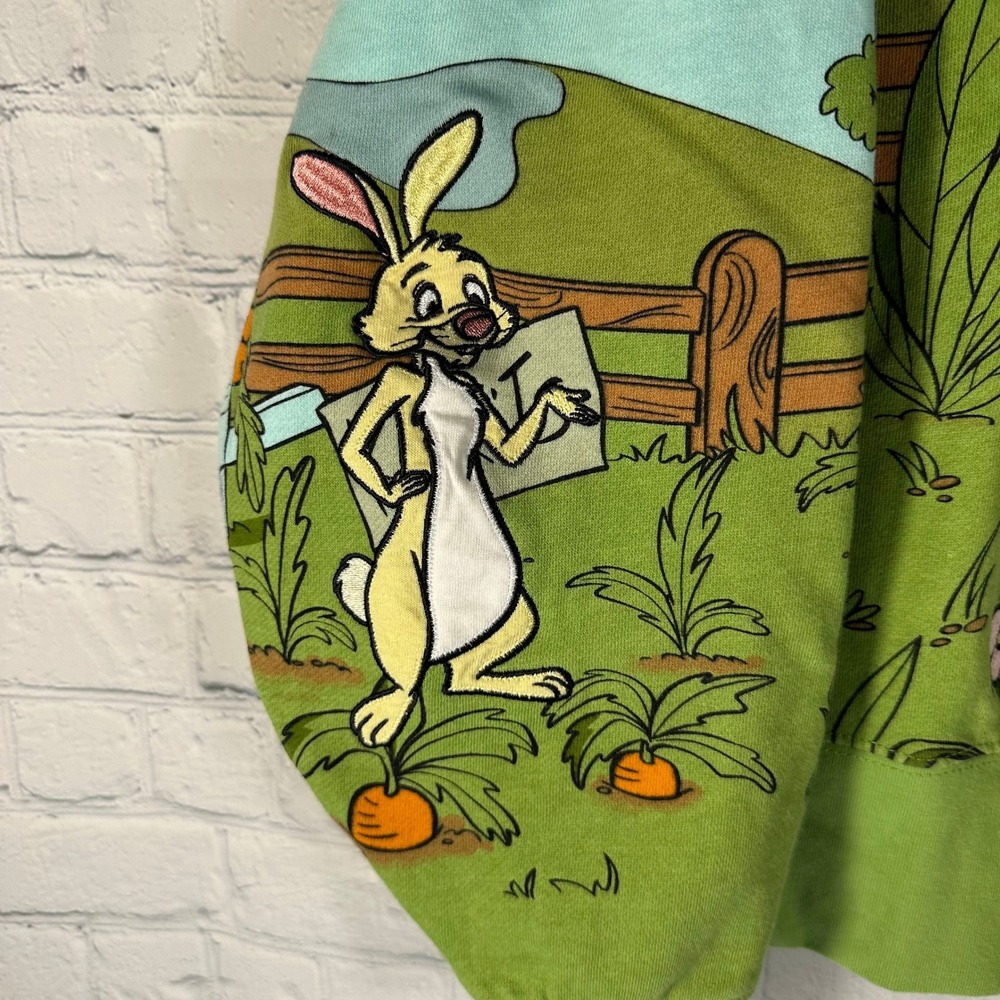 Disney Winnie the Pooh Hundred Acre Wood Friends Sweatshirt Green Blue Small - Picture 2 of 12